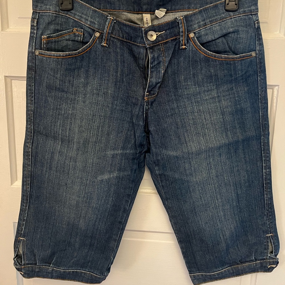 Knee length jean shorts